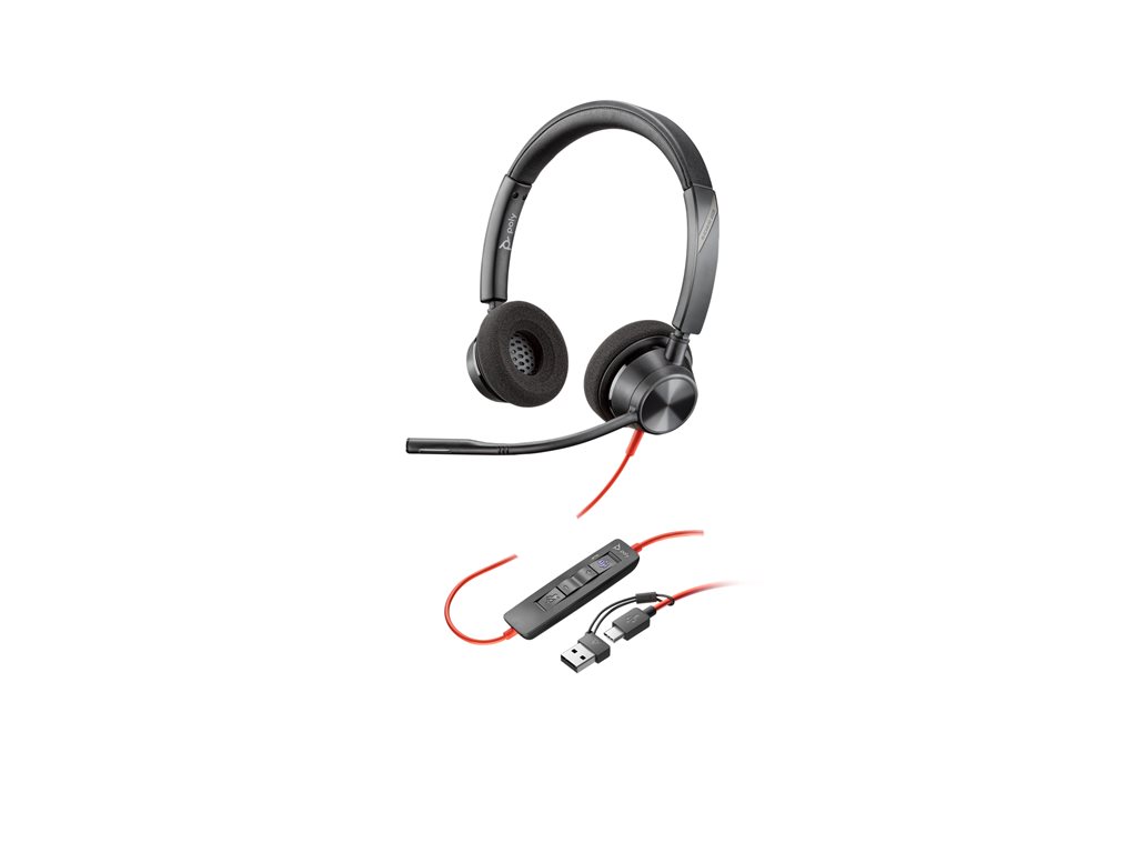 Poly Blackwire 3320 - Blackwire 3300 series - Headset - On-Ear - kabelgebunden - USB-C - Schwarz - UC-zertifiziert, Zertifiziert für Microsoft Teams - Replaces Poly SKU 214013-101